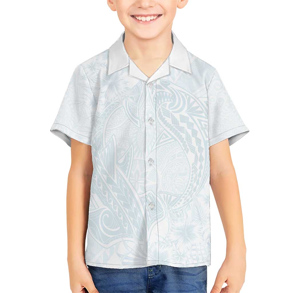 Polynesia Hawaiian Shirt Sharks Duo Tropical Off White LT7 - Polynesian Pride