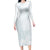 Polynesia Long Sleeve Bodycon Dress Sharks Duo Tropical Off White