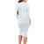 Polynesia Long Sleeve Bodycon Dress Sharks Duo Tropical Off White