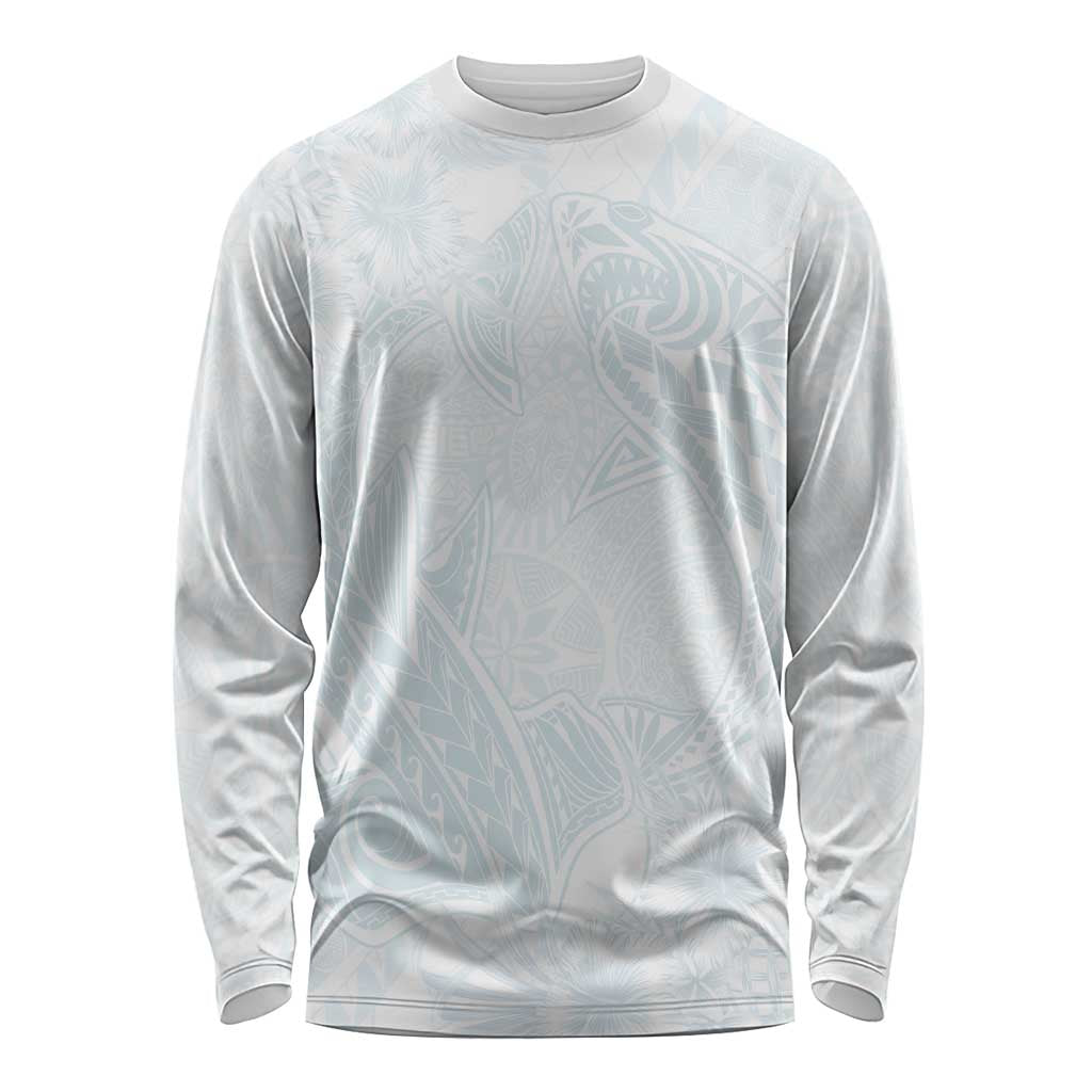 Polynesia Long Sleeve Shirt Sharks Duo Tropical Off White