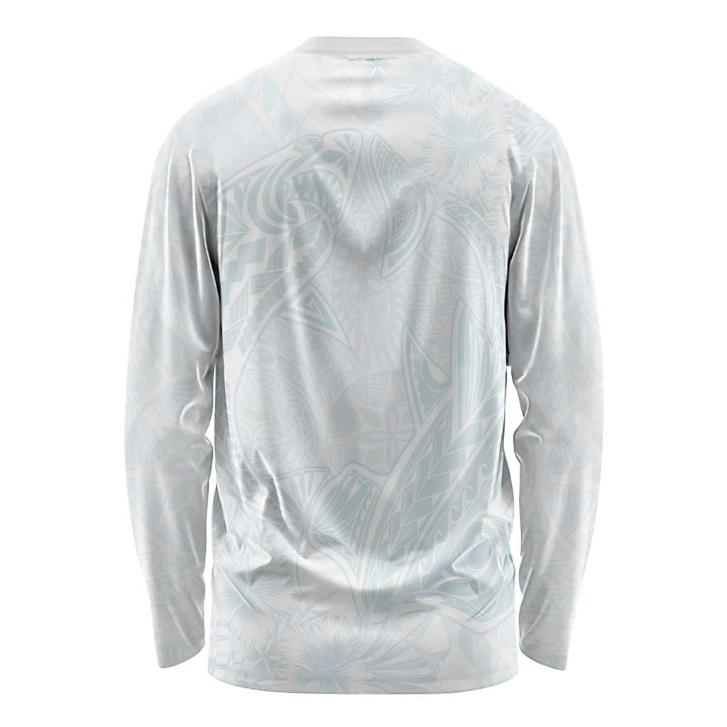 Polynesia Long Sleeve Shirt Sharks Duo Tropical Off White