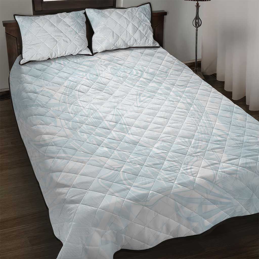 Polynesia Quilt Bed Set Sharks Duo Tropical Off White LT7 White - Polynesian Pride