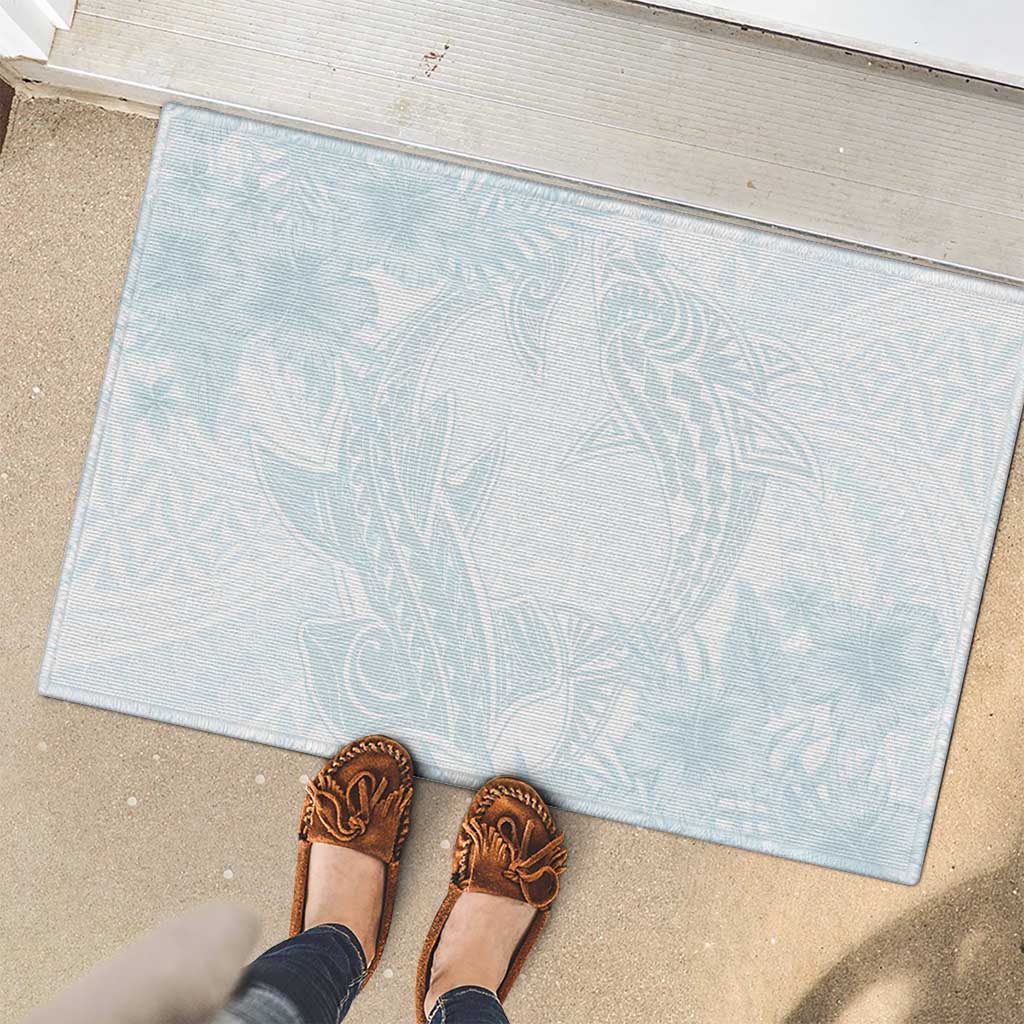 Polynesia Rubber Doormat Sharks Duo Tropical Off White LT7 - Polynesian Pride