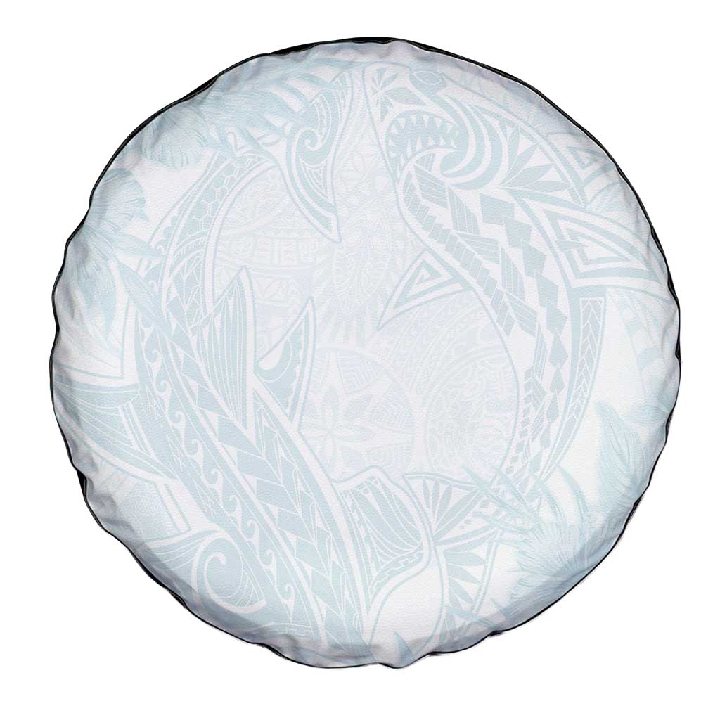 Polynesia Spare Tire Cover Sharks Duo Tropical Off White LT7 - Polynesian Pride