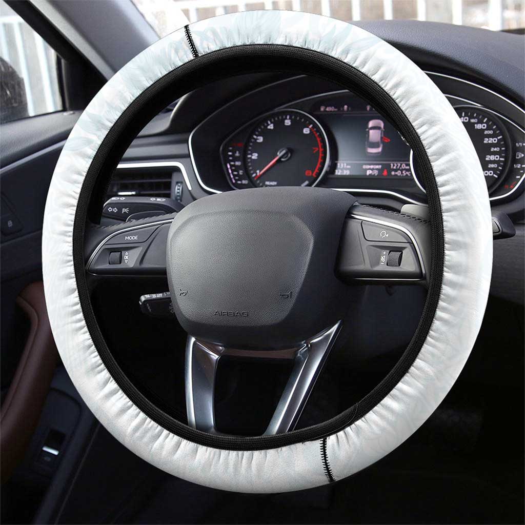 Polynesia Steering Wheel Cover Sharks Duo Tropical Off White LT7 - Polynesian Pride