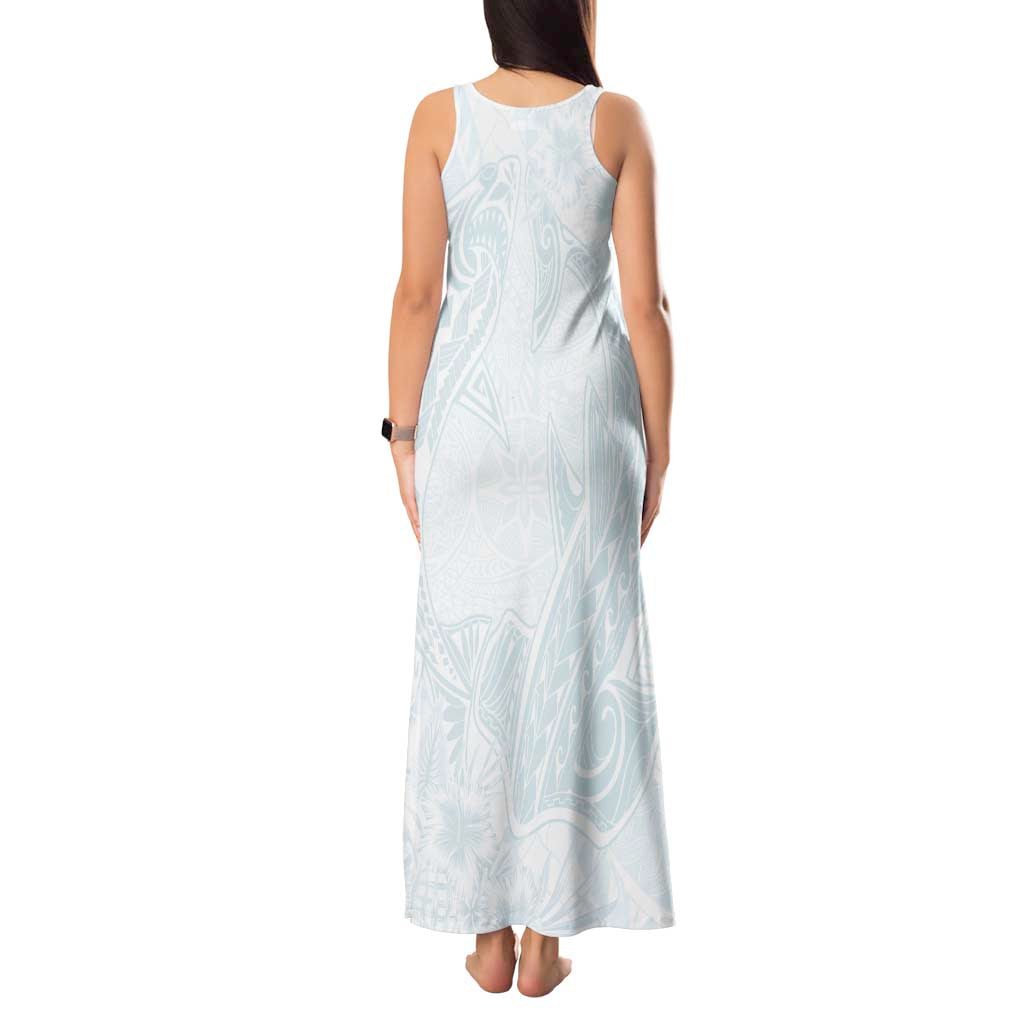 Polynesia Tank Maxi Dress Sharks Duo Tropical Off White LT7 - Polynesian Pride