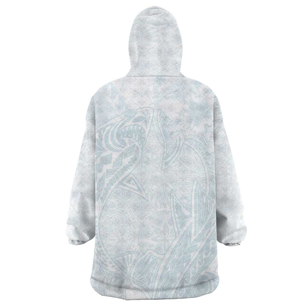 Polynesia Wearable Blanket Hoodie Sharks Duo Tropical Off White LT7 - Polynesian Pride