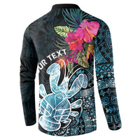Niue Personalised Button Sweatshirt Hiapo Mix Coconut Crab LT7 - Polynesian Pride