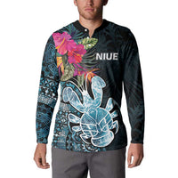 Niue Personalised Button Sweatshirt Hiapo Mix Coconut Crab LT7 - Polynesian Pride