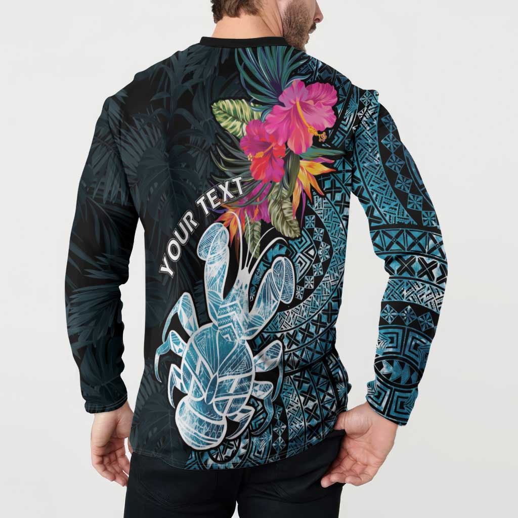 Niue Personalised Button Sweatshirt Hiapo Mix Coconut Crab LT7 - Polynesian Pride