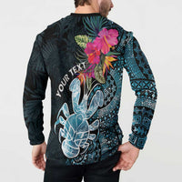 Niue Personalised Button Sweatshirt Hiapo Mix Coconut Crab LT7 - Polynesian Pride