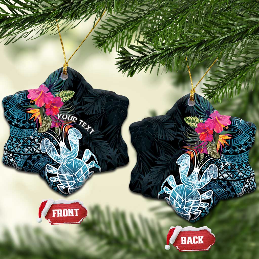 Niue Personalised Ceramic Ornament Hiapo Mix Coconut Crab LT7 Snow Flake Art - Polynesian Pride