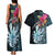 Niue Personalised Couples Matching Tank Maxi Dress and Hawaiian Shirt Hiapo Mix Coconut Crab