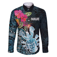 Niue Personalised Family Matching Long Sleeve Bodycon Dress and Hawaiian Shirt Hiapo Mix Coconut Crab