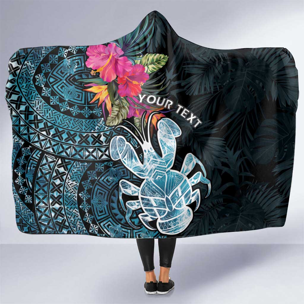 Niue Personalised Hooded Blanket Hiapo Mix Coconut Crab LT7 One Size Art - Polynesian Pride