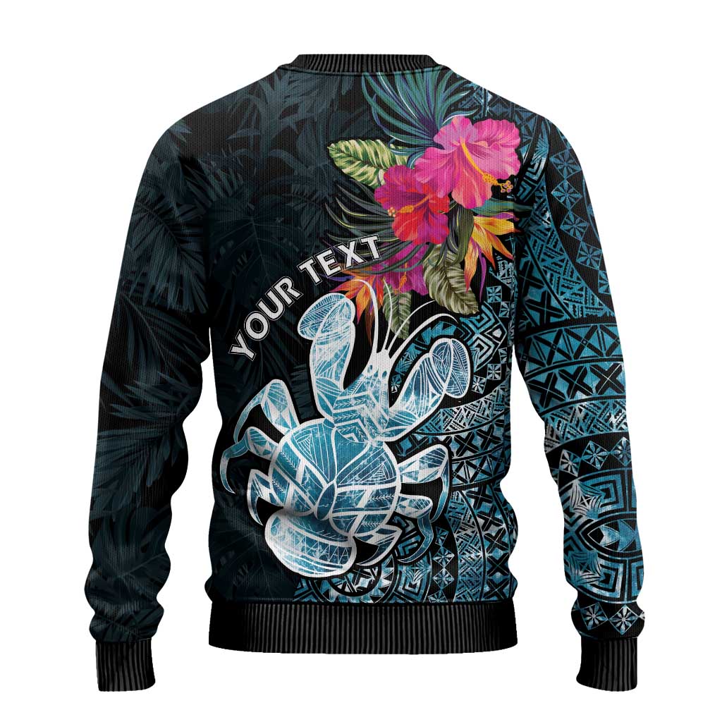 Niue Personalised Ugly Christmas Sweater Hiapo Mix Coconut Crab LT7 - Polynesian Pride