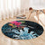 Niue Personalised Round Carpet Hiapo Mix Coconut Crab