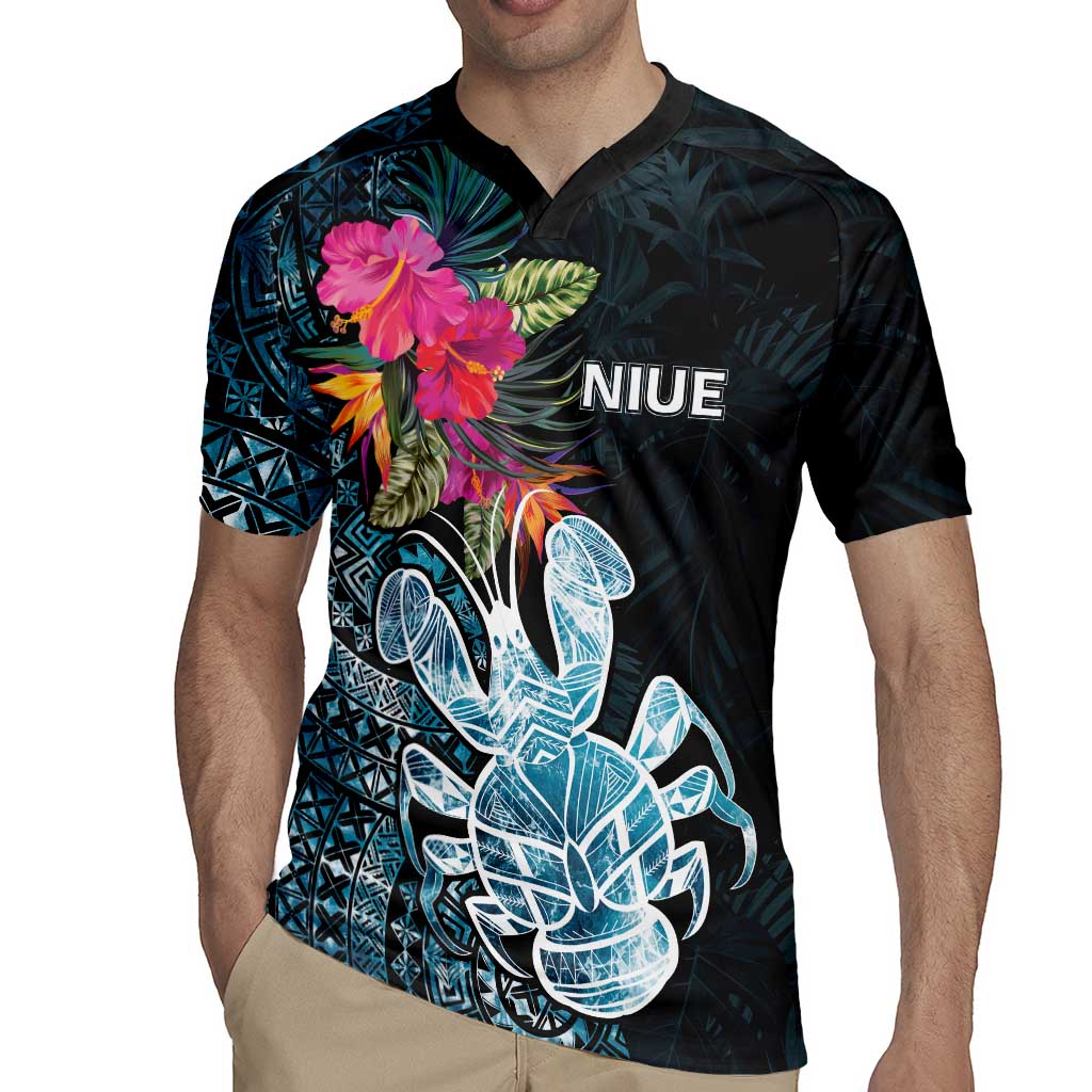 Niue Personalised Rugby Jersey Hiapo Mix Coconut Crab