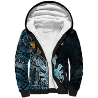Niue Personalised Sherpa Hoodie Hiapo Mix Coconut Crab LT7 Unisex Art - Polynesian Pride