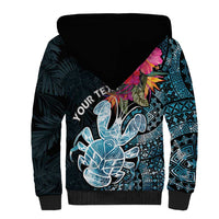 Niue Personalised Sherpa Hoodie Hiapo Mix Coconut Crab LT7 - Polynesian Pride