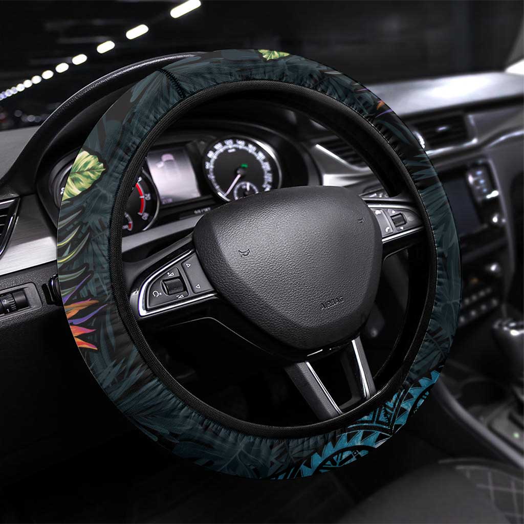 Niue Personalised Steering Wheel Cover Hiapo Mix Coconut Crab LT7 Universal Fit Art - Polynesian Pride