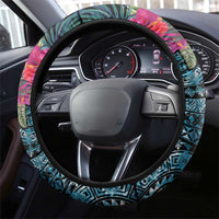 Niue Personalised Steering Wheel Cover Hiapo Mix Coconut Crab LT7 - Polynesian Pride