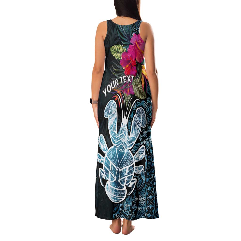 Niue Personalised Tank Maxi Dress Hiapo Mix Coconut Crab