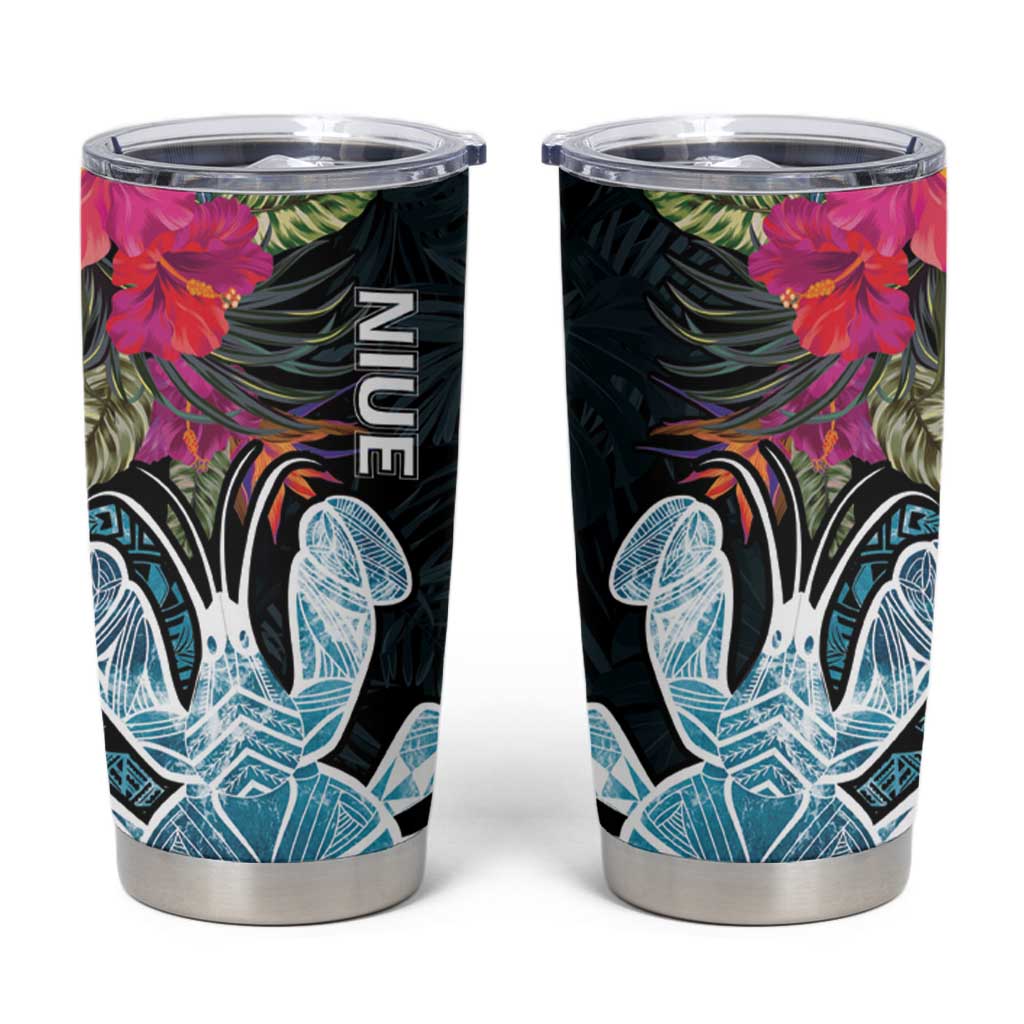 Niue Tumbler Cup Hiapo Mix Coconut Crab LT7 Art - Polynesian Pride