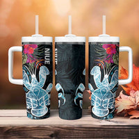 Niue Tumbler With Handle Hiapo Mix Coconut Crab LT7 - Polynesian Pride
