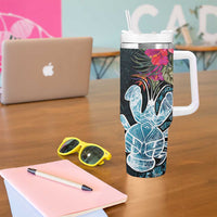 Niue Tumbler With Handle Hiapo Mix Coconut Crab LT7 - Polynesian Pride