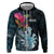 Niue Personalised Zip Hoodie Hiapo Mix Coconut Crab