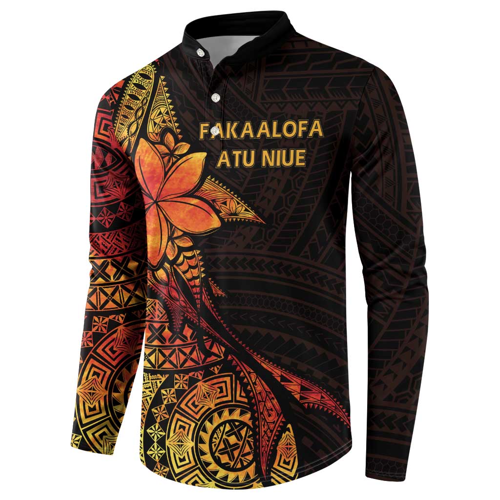 Niue Fakaalofa Atu Personalised Button Sweatshirt Whale Hiapo Fiery Motif LT7 - Polynesian Pride