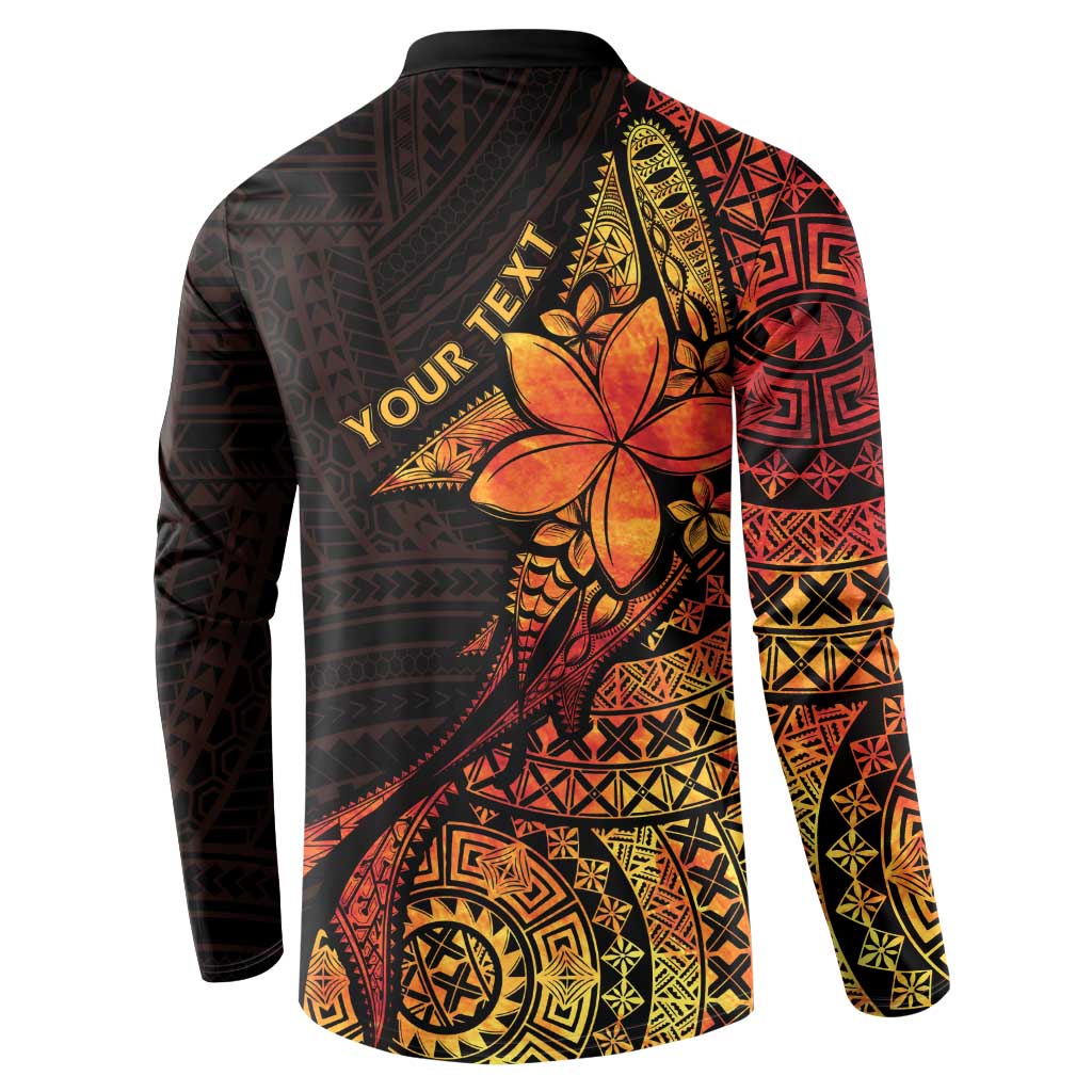 Niue Fakaalofa Atu Personalised Button Sweatshirt Whale Hiapo Fiery Motif LT7 - Polynesian Pride