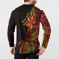 Niue Fakaalofa Atu Personalised Button Sweatshirt Whale Hiapo Fiery Motif LT7 - Polynesian Pride