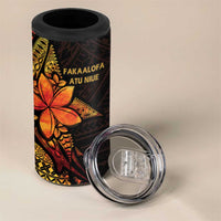 Niue Fakaalofa Atu 4 in 1 Can Cooler Tumbler Whale Hiapo Fiery Motif