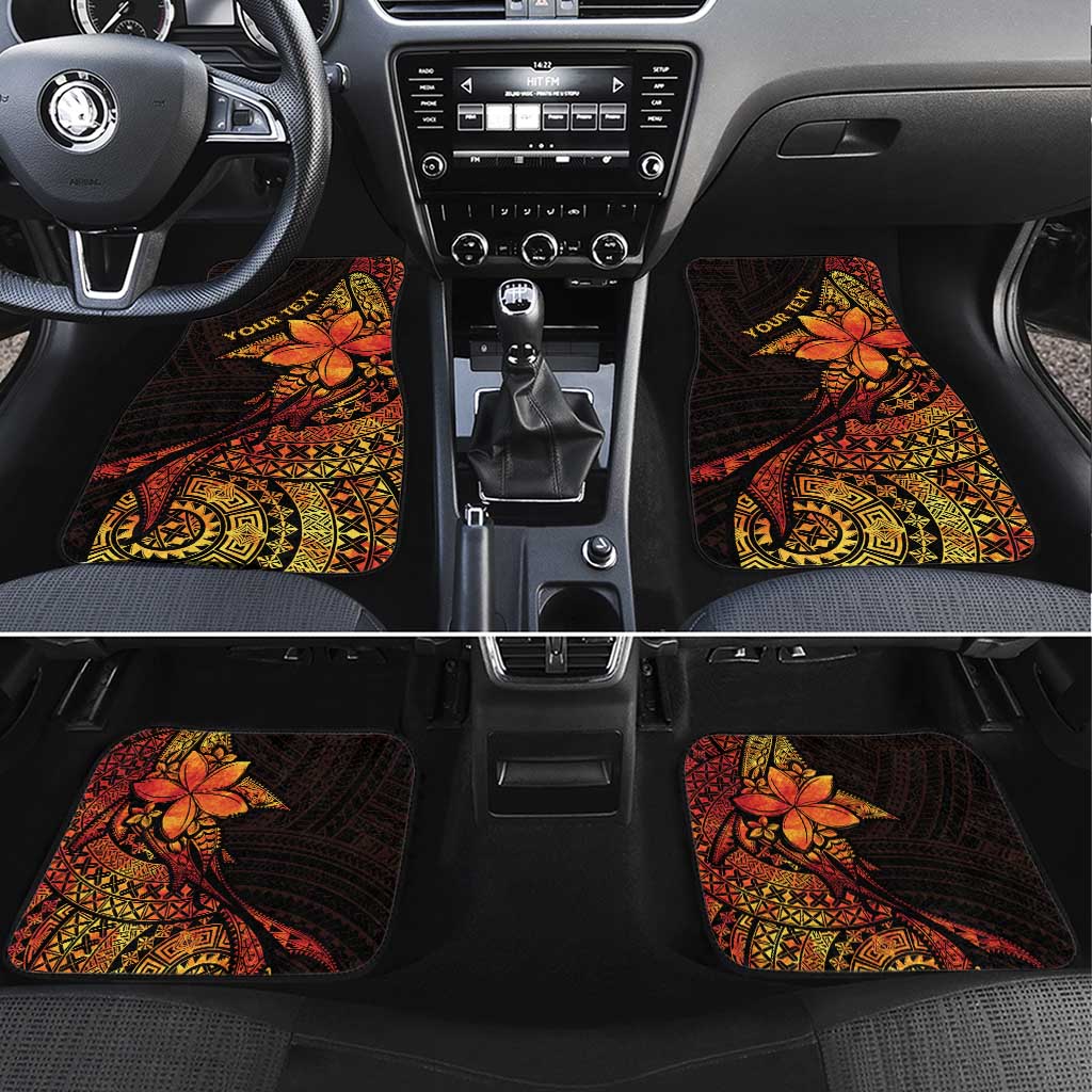 Niue Fakaalofa Atu Personalised Car Mats Whale Hiapo Fiery Motif LT7 Set 4pcs Art - Polynesian Pride
