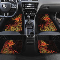 Niue Fakaalofa Atu Personalised Car Mats Whale Hiapo Fiery Motif LT7 Set 4pcs Art - Polynesian Pride