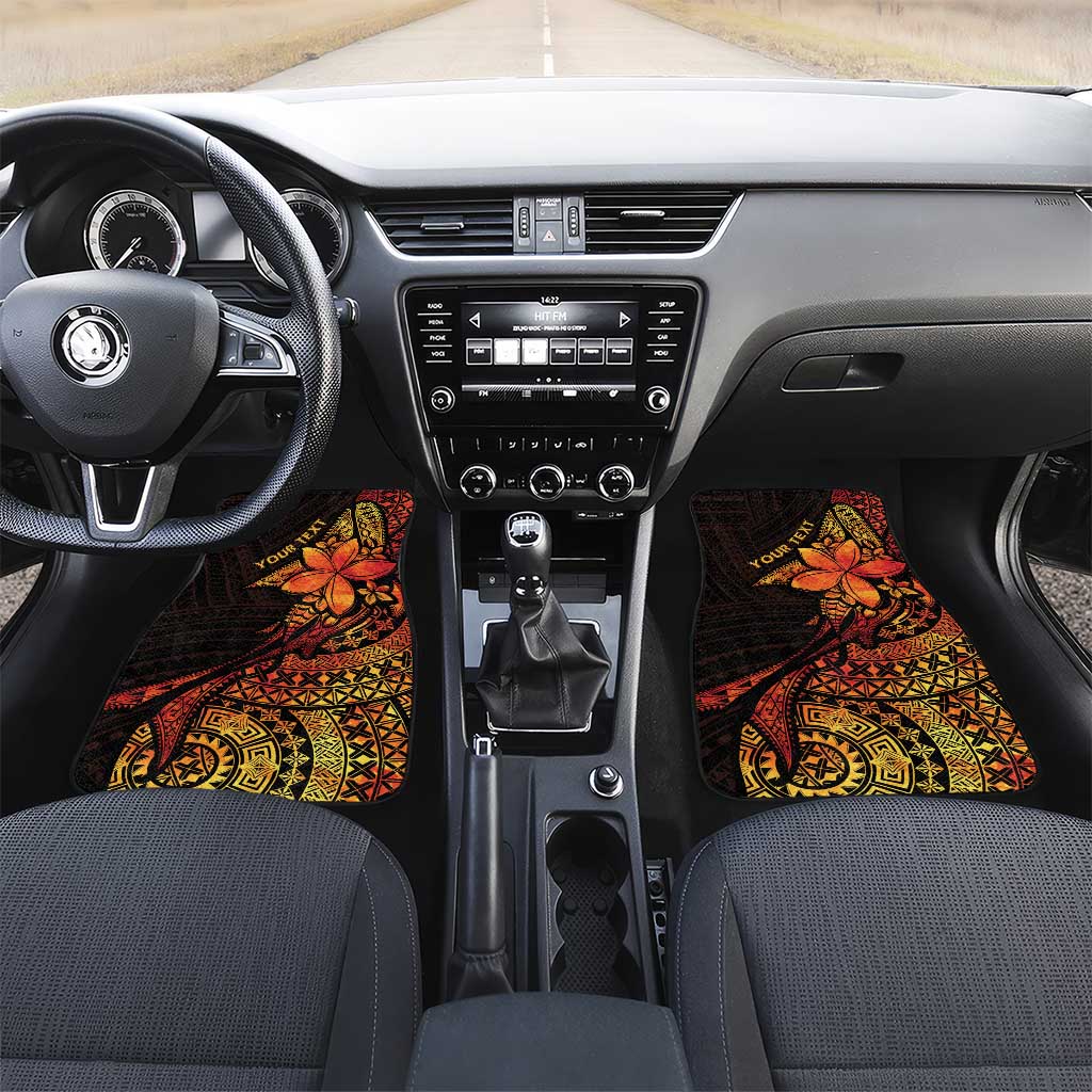 Niue Fakaalofa Atu Personalised Car Mats Whale Hiapo Fiery Motif LT7 Set 2pcs - Front Art - Polynesian Pride