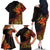 Niue Fakaalofa Atu Personalised Family Matching Off The Shoulder Long Sleeve Dress and Hawaiian Shirt Whale Hiapo Fiery Motif