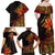 Niue Fakaalofa Atu Personalised Family Matching Off Shoulder Maxi Dress and Hawaiian Shirt Whale Hiapo Fiery Motif