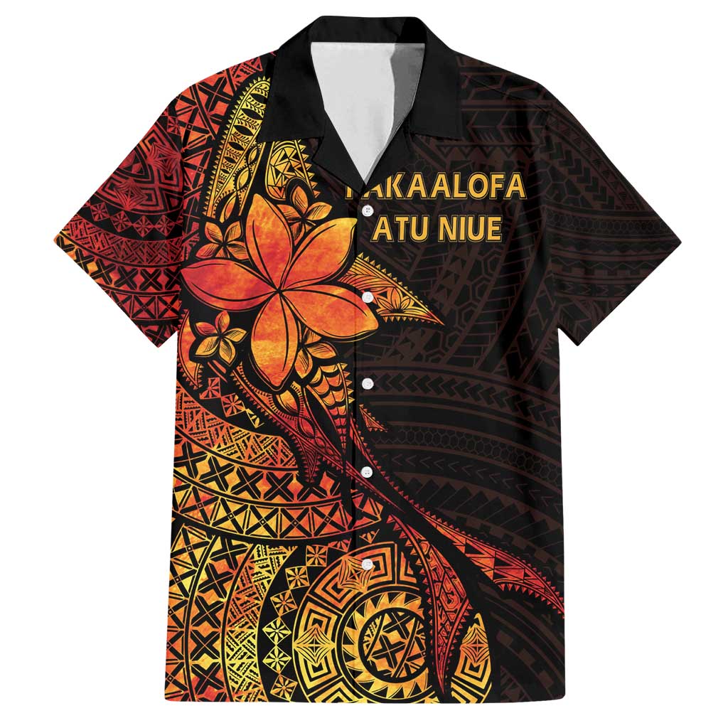 Niue Fakaalofa Atu Personalised Family Matching Puletasi and Hawaiian Shirt Whale Hiapo Fiery Motif