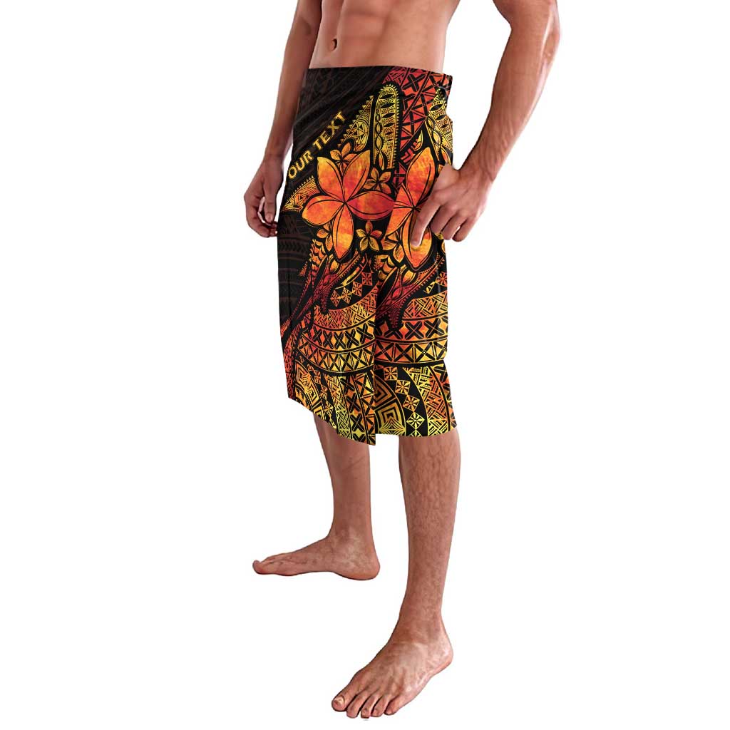 Niue Fakaalofa Atu Personalised Lavalava Whale Hiapo Fiery Motif LT7 - Polynesian Pride