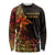 Niue Fakaalofa Atu Personalised Long Sleeve Shirt Whale Hiapo Fiery Motif