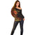 Niue Fakaalofa Atu Personalised Off Shoulder Sweater Whale Hiapo Fiery Motif