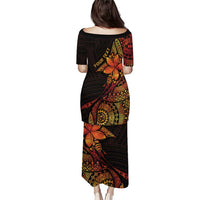Niue Fakaalofa Atu Personalised Puletasi Whale Hiapo Fiery Motif LT7 - Polynesian Pride