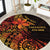 Niue Fakaalofa Atu Personalised Round Carpet Whale Hiapo Fiery Motif