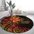 Niue Fakaalofa Atu Personalised Round Carpet Whale Hiapo Fiery Motif