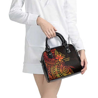 Niue Fakaalofa Atu Personalised Shoulder Handbag Whale Hiapo Fiery Motif