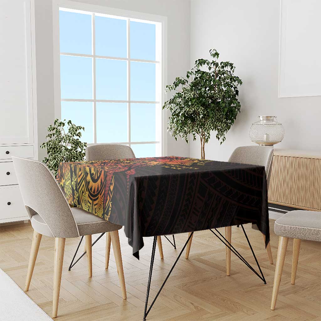 Niue Fakaalofa Atu Personalised Tablecloth Whale Hiapo Fiery Motif LT7 - Polynesian Pride