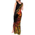 Niue Fakaalofa Atu Personalised Tank Maxi Dress Whale Hiapo Fiery Motif